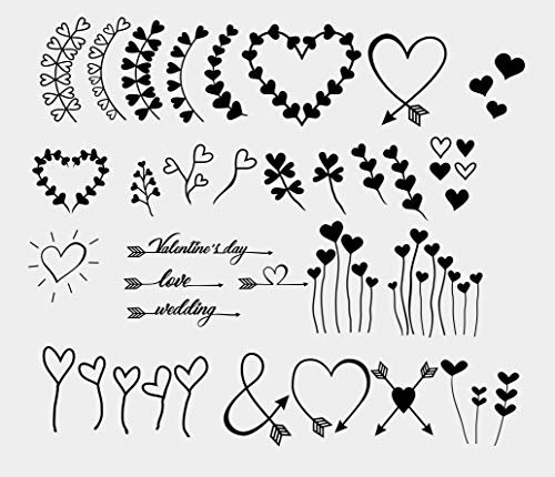 Set von Herzen Bordüren Wiederverwendbare Schablone A5 A4 A3 & größere Größen Handwerk Wanddekoration Valentinstag/Deco21 (selbstklebende Folie, Größe S - 70 x 100 cm, 70,1 x 100,1 cm)