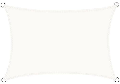 Cool Area Vela ombreggiante Rettangolare 4x5m Impermeabile Tenda a Vela Protezione 95% Raggi UV Parasole per Giardino Esterno Terrazza-Crema