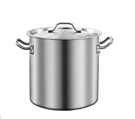 WHLMYH POT Zuppiera con coperchio, vaso per verdure, in acciaio inox sicuro con coperchio, 20 cm 20 cm (6 l), 8 misure, argento, 28 cm 28 cm