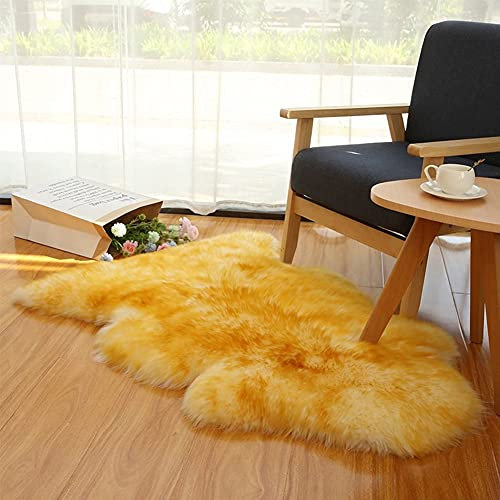 Alfombra Piel De Oveja Auténtico Alfombra Piel De Cordero Alfombra Lana Alfombras Pelo Largo (70X100cm)