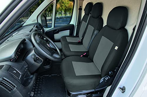Sitzbezüge Sitzschoner Fahrersitzbezug & Beifahrersofabezug kompatibel mit FIAT Ducato IV ab 2014 Citroen Jumper II ab 2014 Peugeot Boxer III ab 2014-