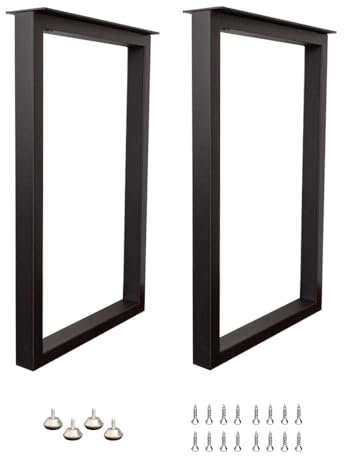 QLLY Quadratische Tischbeine, Industrielle Bankbeine, Tischbeine, Möbelbein-Set, 2er-Set(70cm, Black)