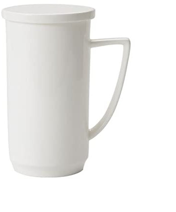 SISWIM Tazza Tazza da 500 ml in Bone China Super capacità Tazza da caffè Semplice e Bella con Coperchio Tazza da Latte, Bianca Tazza da caffè