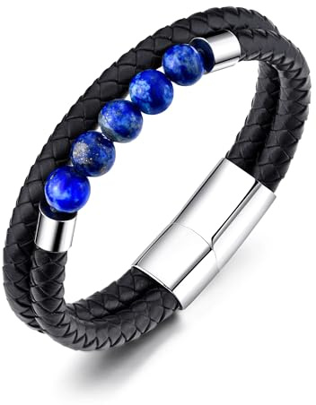 Philip Jones Lapis äkta läderarmband för män
