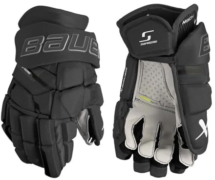 BAUER Supreme MACH Handschuhe Intermediate, Größe:13 Zoll, Farbe:schwarz