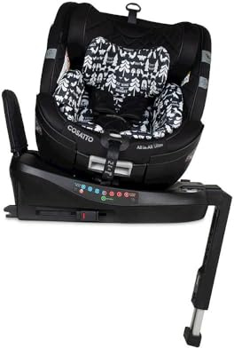 Cosatto All in All Ultra 360° Swivel Spin All Stage iSize Autositz - Gruppe 0+123, 0-36kg, 0-12 Jahre, 40-150cm, ISOFIX, ERF, R129 konform, Anti Escape (Black Silhouette)