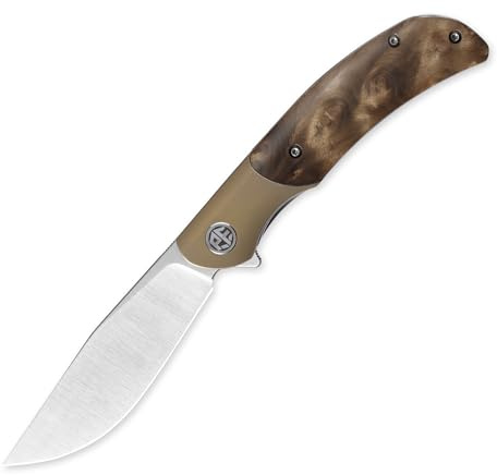 Petrified fish PFP09 Hourglass Klappmesser, 3.54 K110 Satin Klinge Sandalwood Griff, Mit Kugellager EDC Taschenmesser (Gallwood Satin)