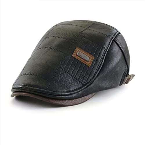 RajoNN Hüte Herbst Warm Flacher Hut Retro Herrenhut Leder Newsboy Hut Winter Baskenmütze Gatsby Herrenhut