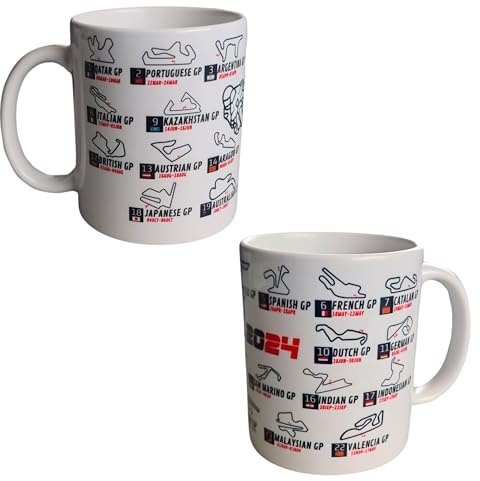 SANGOIMPRESS Personalisierte Formel 1 Tasse und Moto GP mit Kalender und Schaltungen 2024 (MGP 2024)