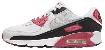 NIKE Air MAX 90, Sneaker Mujer, White Light Silver Aster Pink Black, 38 EU