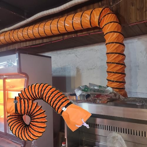 Abluftschlauch Lüftungsschlauch Trockner Schlauch Luftkanalschlauch Für Industriellen Abluftventilator 800 700 600 500 400 350 300 250 200 150 MM, 10 4 2 M Flexibler PVC Kanalschlauch Mit Stahlhalteru
