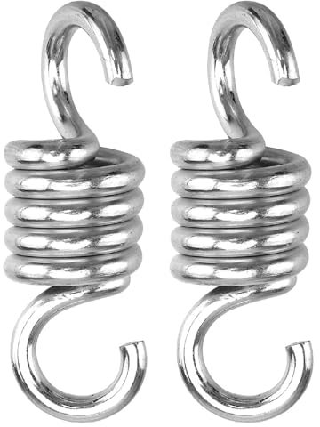 Linxor - Lot de 2 Crochets à Ressort pour Suspension, balançoire, hamac - Acier Inoxydable