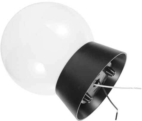 ORFOFE Led Outdoor Wall Light Round Globe Sconce Striped Glass Wall Mounted Lamp Garden and Pathway Decor E27 Socket 200mm Shade Without Bulb