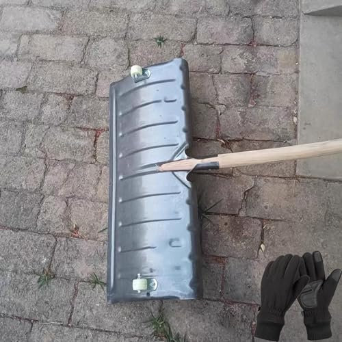 Pelle à neige, pelle mobile pour luge, outil de pelle à neige d'hiver, pelle à neige d'extérieur, pelle extra large, planche de déneigement (57 cm + manche en bois de 1,2 m)