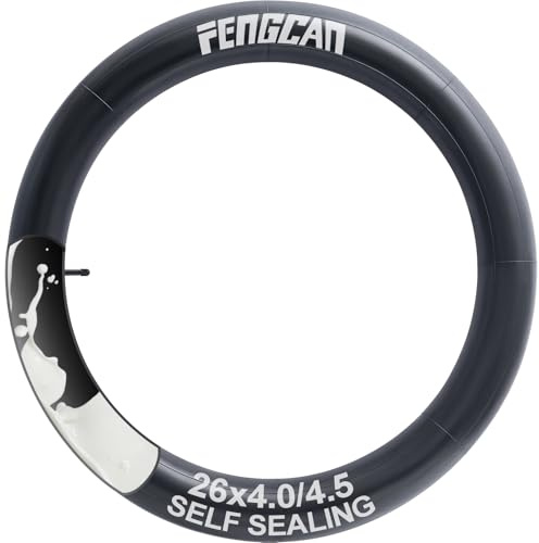 26x4,0/4,5 Fatbike Schlauch 26 Zoll Pannensicherer, Selbstreparierender Fahrradschlauch 26x4,0 26x4,5 Rennrad/MTB Schlauch AV32mm Schrader Ventil, geeignet für Verschiedene Fahrszenarien (Eine)