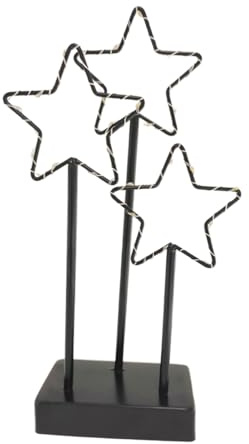 ToCi LED Deko-Stern 27 LEDs – Stern-Aufsteller aus Metall - Beleuchtete Deko 16 x 7,5 x 31 cm - Weihnachtsstern mit warmweißem Licht - Lichtstern für Tisch, Fensterbank & Regal