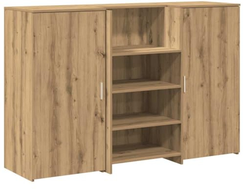 vidaXL Empfangstheke Artisan-Eiche 155x50x103,5 cm Holzwerkstoff, Empfangstresen, Salon Empfangstheke, Kassentheke, Empfangstisch, Büro Empfangstheke
