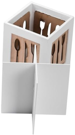 Ciieeo Modern Wooden Cutlery Storage Case Kitchen Utensil Box Cutlery Holder Organiser Box