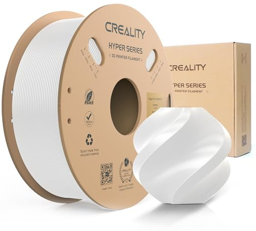 Creality PLA Filament Hyper PLA 1,75 mm Filament für 3D-Drucker High Speed 30-600 mm/s Maßgenauigkeit +/- 0,02 mm Kompatibel mit den Meisten 3D Druckern,1kg Weiß