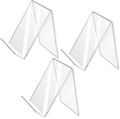 HOMSFOU 3pezzi Supporto Per Libri Trasparente in Acrilico Da Espositore Per Libri Da Scrivania Cavalletto Per Esposizione Di