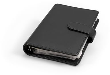 Leuchtturm 373382 Travel Money Ringbinder - A6 Sammelalbum inkl. 5 Zipp-Hüllen, für Reisegeld - Tokyo Black, schwarz