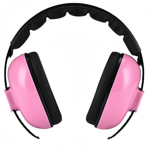 SHOCHX Cuffie protettive per bambini, regolabili, comode, con riduzione del rumore, per bambini dai 3 ai 36 mesi, insonorizzate, per aereo, dormire, fuochi d'artificio, concerti, cinema, rosa, Taglia
