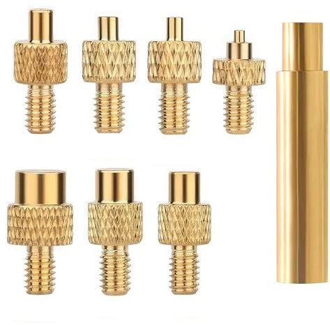 8Pcs Threaded Inserts Soldering Iron Tips Set, Heat Set Insert Tip 1/4 Inch Universal M2 M2.5 M3 M4 M5 M6 M8 with Adapter for SP40NUS FX-888D Plastic 3D Printer DIY Welding Precise Tool Accessories