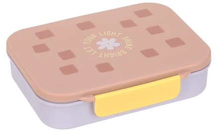 LÄSSIG Kinder Bento Lunchbox Brotdose mit Fächern Pattern Party Rose | Für Kindergarten und Schule, mit herausnehmbarer Trennung, robust, bruchfest, spülmaschinengeeignet