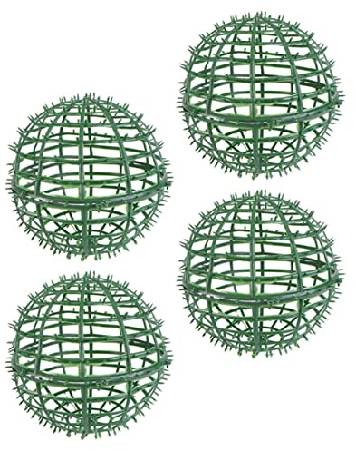 BESTYASH 4pcs Boxwood Ball Support Cage for DIY Flower Arrangement Flower Shelf Holder for Wedding and Home Decor Lightweight Nursery Decorative Topiary Frame