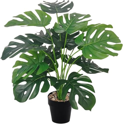 YJWZ Plantes Artificielles Interieur,75 cm Monstera Vert en Pot,Fausse Plante d'Extérieur et d'Intérieur Résistante aux Intempéries,Décoration Tropicale pour Balcon, Chambre et Jardin