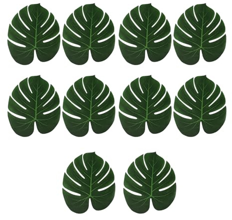 Gissroys 10 fogli di monstera artificiali grandi, 30 x 20 cm, per matrimoni, eventi di compleanno, grandi decorazioni a foglia di Monstera