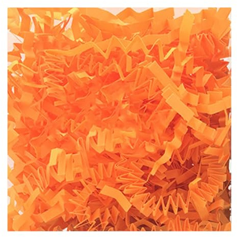 Zambuph Rafia Erba Riciclabile Festival Carta sminuzzata Coriandoli fai-da-te Riempitore antiurto Decorazione per feste per aule scolastiche, Arancio fluorescente