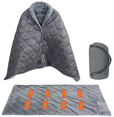JUYAXIN Impermeabile Backpacking Coperta Riscaldata con 3 Approcci di Temperatura Surwarm Security Piano Denso 160x70cm USB Propulsiva Fibra Sintetica Coperta Elettrica