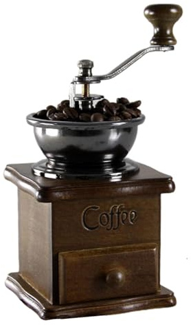 Molinillo de café antiguo - Rodillo de molinillo de café manual de madera | Molinillo de café manual, molinillo de café antiguo con manivela de hierro fundido para hacer café de malla, decoración, el
