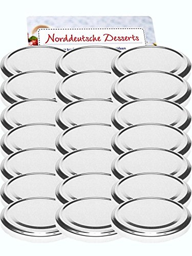 100 Twist-Off-Deckel Verschlüsse Ersatzdeckel Deckel für Sturzgläser To 82 Passend für 230/350 / 435 ml / 565 ml (Silber)