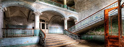 artissimo, Glasbild, 80x30cm, AG3922A, Lost Places: Vergänglichkeit, Bild aus Glas, moderne Wanddekoration aus Glas, Wandbild Wohnzimmer modern