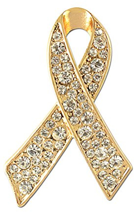 LUOEM Ribbon Strass Brosche Anstecknadel für Frauen Mädchen (Golden)