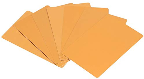 Fdit Visitenkarten, 5 Farben, blanko, Kraftpapier, graviert, Metall, glatt, Visitenkarten, Gelb, 50 Stück