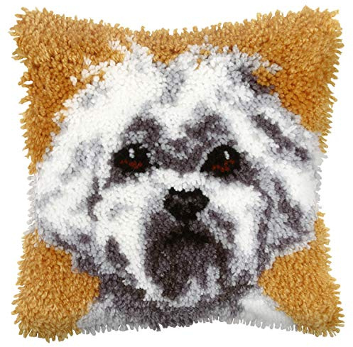 Orchidea Latch Hook Kit: Cushion: Westie, 25.5cm x 25.5cm, Multi