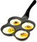 Hapivida Pfannkuchenpfanne, Spiegelei Burger Pfanne mit Griff, 4 Eier Pancake Spiegelei Crepe Pfanne Antihaftbeschichtet Pfanne 14,4X 7,7 x 1 Zoll