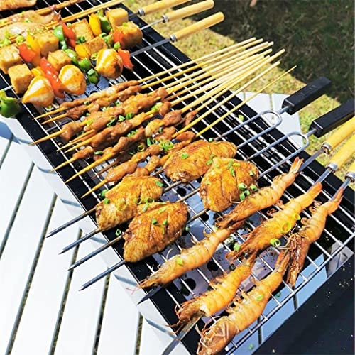Outdoor-Klapplagerfeuergrill, tragbarer Holzkohle-Grill-Grillkoffer-Stil, BBQ Grill for 4-6 Personen, for Table Camping Gartengrill mit Utensilien (Color : Black, Size : 60 * 22.5 * 32cm)