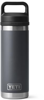 YETI Rambler 18 oz Bottle, Vacuum Insulated, Stainless Steel with Chug Cap, Charcoal