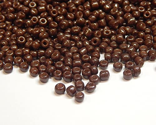 Perlin Rocailles Glasperlen Indianerperlen Saatperlen Pony Perlen 3mm Opak Matt 8/0 Opak gelüstert, Opaque Seed Beads 3300 Stk (Braun)