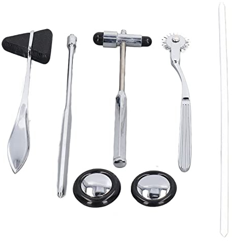 Martillo para Reflejos Neurológicos, 5 Piezas de Acero Inoxidable Juego de Martillos Médicos Portátiles Multifuncionales Martillo para Reflejos de Percusión para Respuestas Cutáneas Y Superficiales