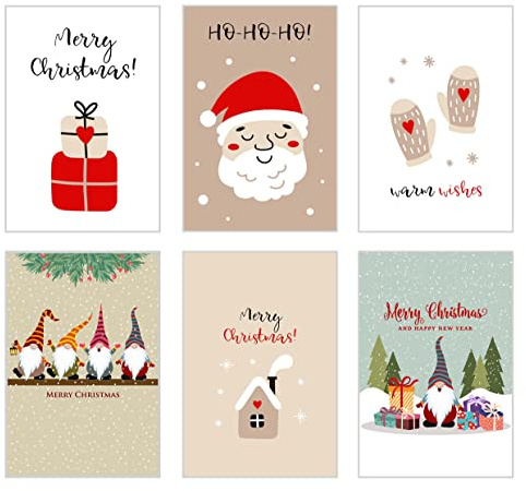 Edition Seidel Set 6 Premium Weihnachtskarten mit Briefumschlag - Karten Weihnachten Postkarten