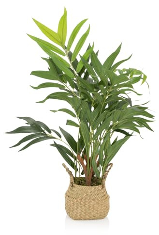 hjh OFFICE Kunstpflanze CHAMAEDOREA Bergpalme mit Korb, Höhe 65 cm, Zimmer Dekopflanze künstlich, 871014