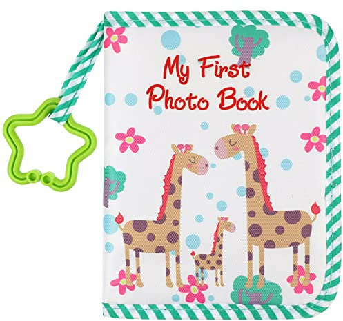 Toyvian Baby Photo Album First Year Baby Photo Book Soft Cloth Book of Photos Baby Album Holds for Memory Album Baby Shower(Green)