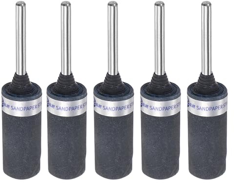 QUARKZMAN 5Uds Rollos de Papel de Lija Abrasivo de Grano 400 Mangas de Tambor de Lijado con Vástago de 3 mm Cabezales de Rectificado Cilíndricos para Carpintería Pulido de Metal