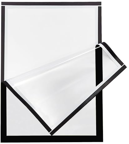 KLEBESHOP24 MAGNETRAHMEN selbstklebend DIN A4, schwarz | Schutzhülle, Inforahmen, Magnettasche, Plakatrahmen, Einstecktasche, aufklappbar, für Bilder, Poster, Fotos