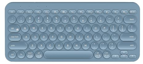 Aptiq kabellose kompakte Bluetooth-Tastatur blau - QWERTY - komfortabel ergonomisch - verbindet mehrere Geräte - wiederaufladbar